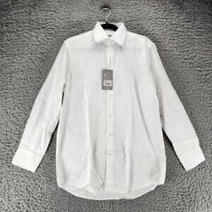 Stacy Adams Shirt Mens Medium 15-15.5 32/33 White Long Sleeve Button Up *NWT*